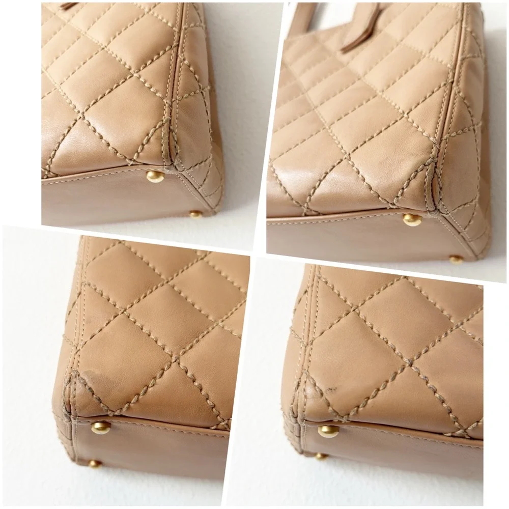 CHANEL Calfskin Wild Stitch Medium Tote